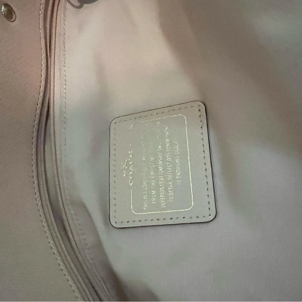 Coach Eyelet Pearlized Off White Leather Tote Bag GUC - Picture 7 of 13